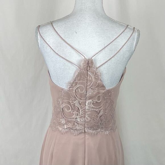 Hayley Paige Occasions Dusty Rose Evening Party Event Maxi Dress NWT Size 12 - Picture 6 of 14